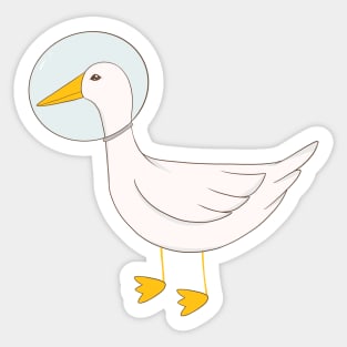 Astronaut Duck on Space Sticker